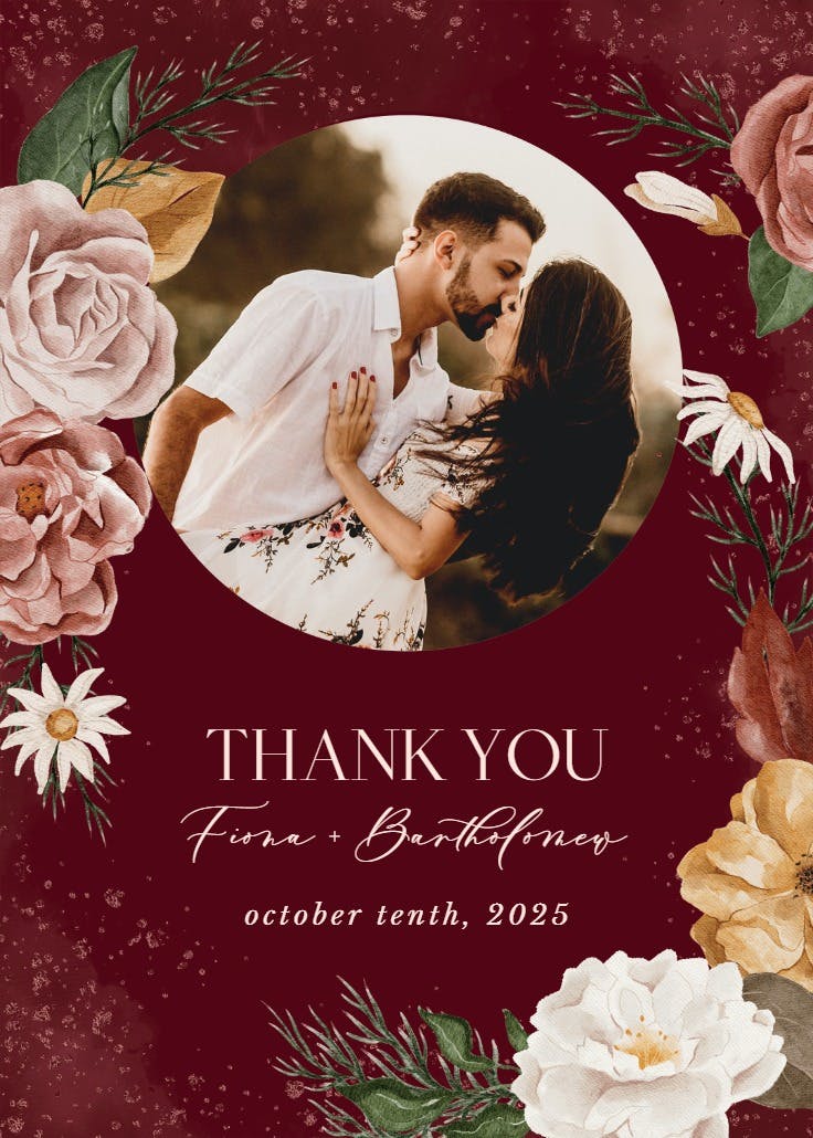 Nocturnal flowers - wedding thank you card